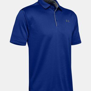 Under Armour Mens UA Tech Golf Polo Shirt 1290140 Royal/Graphite - 400 Brand New